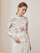 MOTF PREMIUM FLORAL PRINT RUFFLE TRIM T-SHIRT